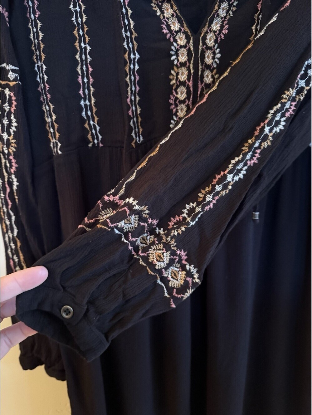 Knox Rose Bohemian Black Dress L - Picture 5 of 9